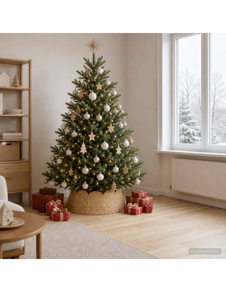 Collare per Albero di Natale Rotondo Naturale Ø 75 x 25 cm
