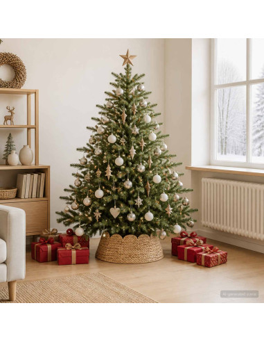 Collare per Albero di Natale Rotondo Naturale Ø 60 x 22 cm