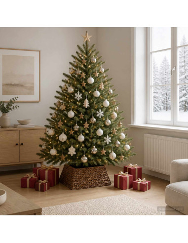 Collare per Albero di Natale Quadrato Marrone 70 x 70 x 28 cm