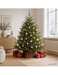 Collare per Albero di Natale Quadrato Marrone 60 x 60 x 28 cm