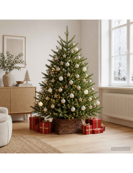 Collare per Albero di Natale Quadrato Marrone 60 x 60 x 28 cm