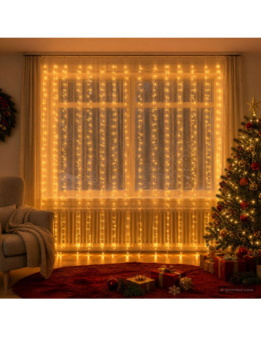 Tenda luminosa Trasparente 600 x 300 cm PVC 600 LED