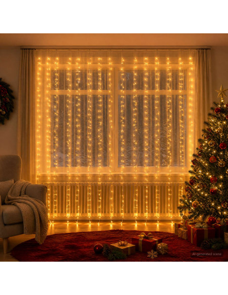 Tenda luminosa Trasparente 600 x 300 cm PVC 600 LED