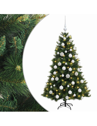 Albero di Natale artificiale con palline 150 cm 150 LED