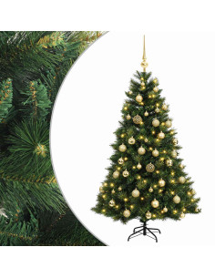 Albero di Natale artificiale con palline 150 cm 150 LED 2