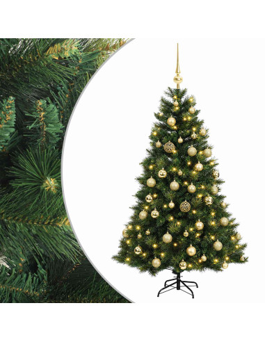 Albero di Natale artificiale con palline 150 cm 150 LED