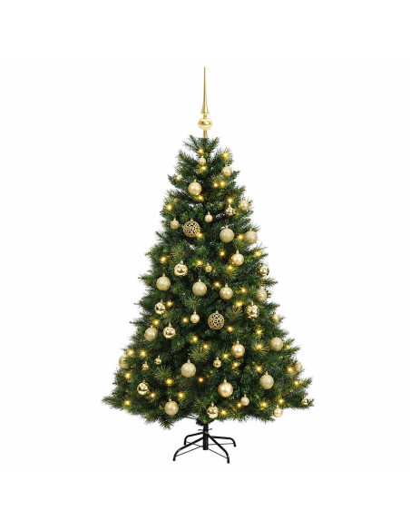 Albero di Natale artificiale con palline 150 cm 150 LED