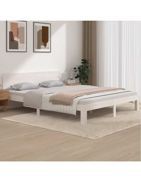 Giroletto Bianco in Legno Massello di Pino 160x200 cm