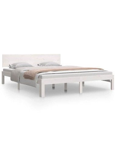 Giroletto Bianco in Legno Massello di Pino 160x200 cm