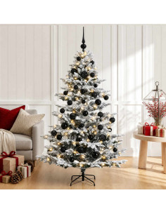 Albero di Natale artificiale con palline 150 cm 150 LED
