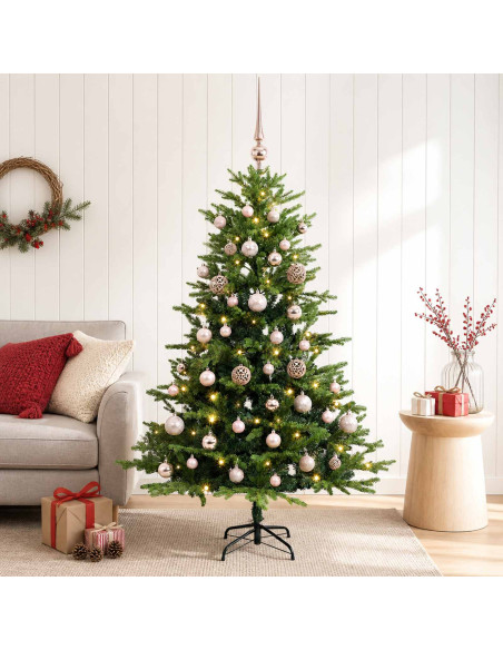 Albero di Natale Artificiale con Palline 120 cm 150 LED