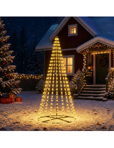 Albero di Natale LED 235 cm 500 LED Bianco caldo Ferro Nero