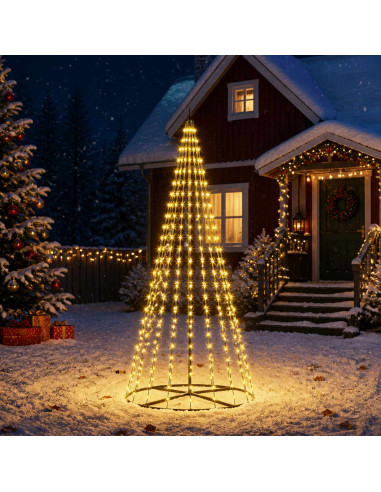 Albero di Natale LED 235 cm 500 LED Bianco caldo Ferro Nero