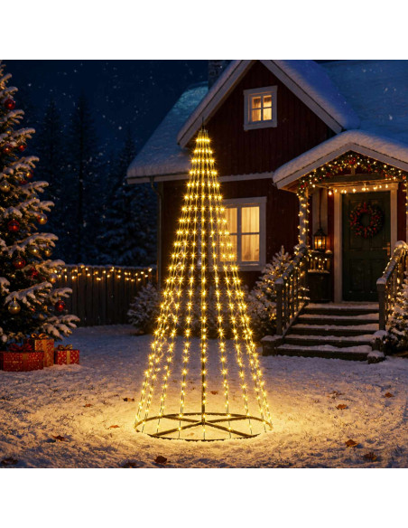 Albero di Natale LED 235 cm 500 LED Bianco caldo Ferro Nero