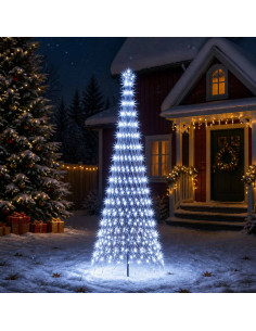 Albero di Natale LED 300 cm 350 LED Bianco freddo Ferro Nero