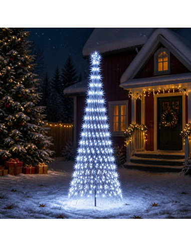 Albero di Natale LED 300 cm 350 LED Bianco freddo Ferro Nero