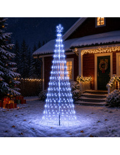 Albero di Natale LED 300 cm 350 LED Blu Ferro Nero