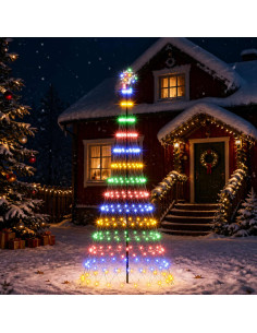 Albero di Natale LED 250 cm 290 LED Multicolore Ferro Nero