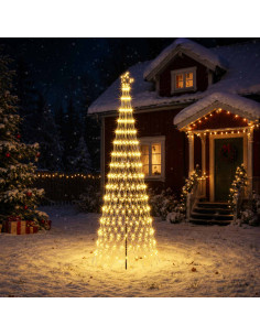 Albero di Natale LED 300 cm 350 LED Bianco caldo Ferro Nero