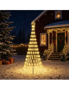 Albero di Natale LED 250 cm 290 LED Bianco caldo Ferro Nero