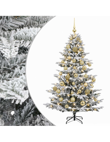 Albero di Natale artificiale con palline 150 cm 150 LED