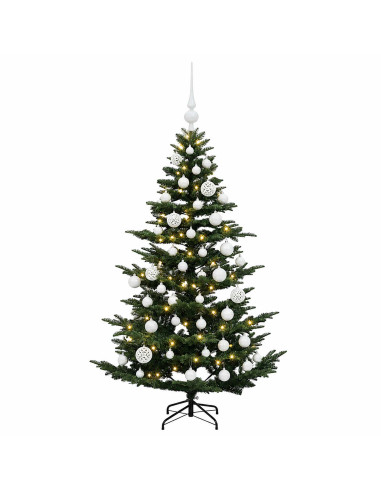 Albero di Natale artificiale con palline 150 cm 150 LED