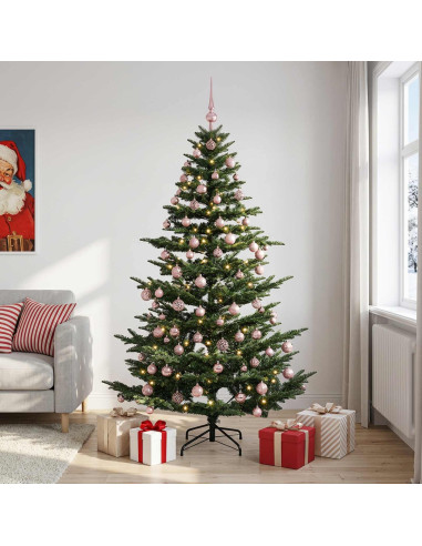 Albero di Natale artificiale con palline 180 cm 300 LED