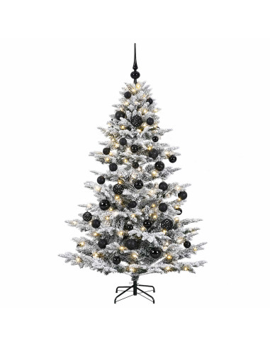 Albero di Natale artificiale con palline 150 cm 150 LED
