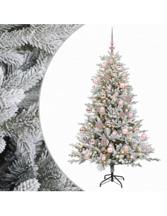 Albero di Natale artificiale con palline 150 cm 150 LED 2