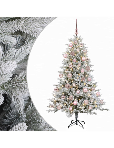 Albero di Natale artificiale con palline 150 cm 150 LED