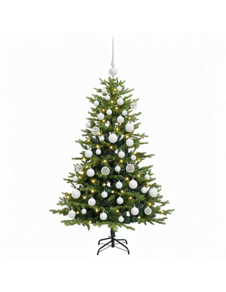 Albero di Natale Artificiale con Palline 150 cm 150 LED