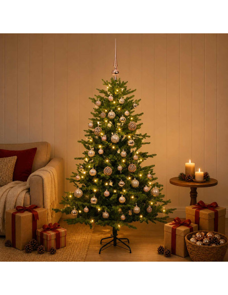 Albero di Natale Artificiale con Palline 120 cm 150 LED