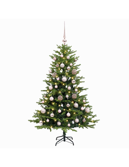 Albero di Natale Artificiale con Palline 120 cm 150 LED