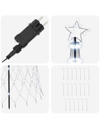 Albero di Natale LED 300 cm 350 LED Bianco freddo Ferro Nero