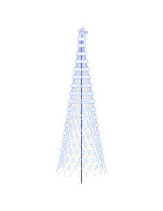 Albero di Natale LED 300 cm 350 LED Blu Ferro Nero 2