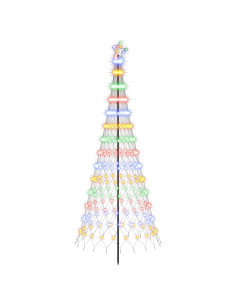 Albero di Natale LED 250 cm 290 LED Multicolore Ferro Nero 2