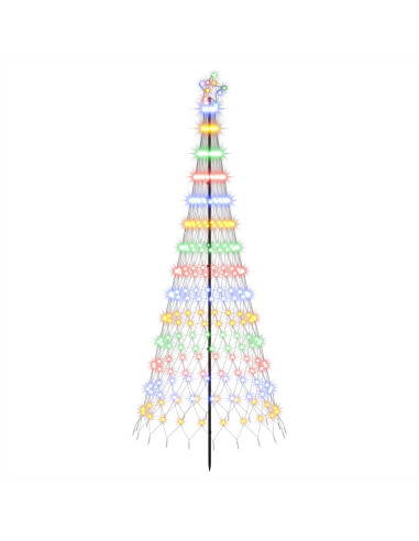 Albero di Natale LED 250 cm 290 LED Multicolore Ferro Nero