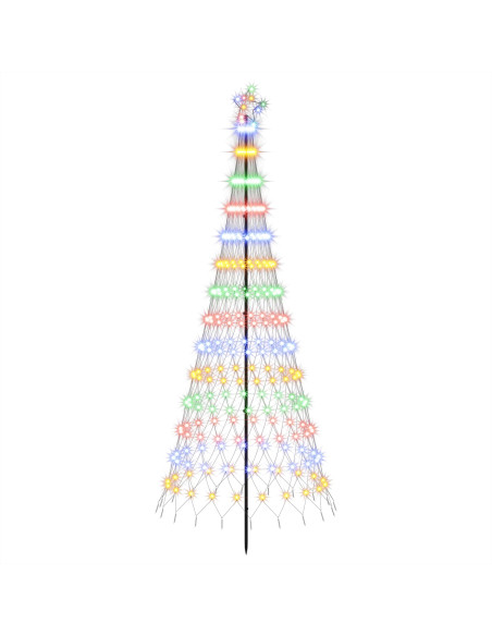 Albero di Natale LED 250 cm 290 LED Multicolore Ferro Nero
