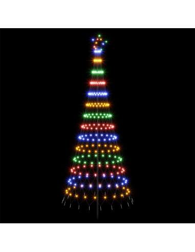 Albero di Natale LED 250 cm 290 LED Multicolore Ferro Nero