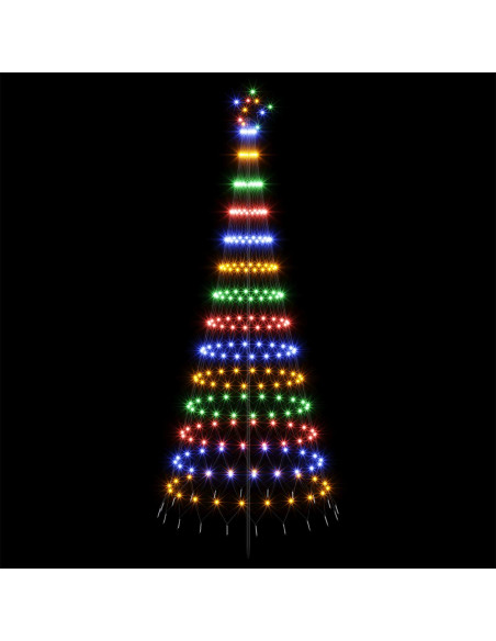 Albero di Natale LED 250 cm 290 LED Multicolore Ferro Nero