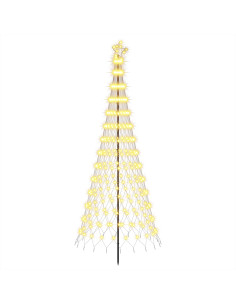 Albero di Natale LED 250 cm 290 LED Bianco caldo Ferro Nero 2