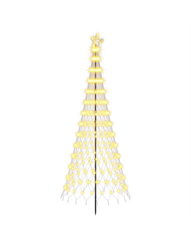 Albero di Natale LED 250 cm 290 LED Bianco caldo Ferro Nero