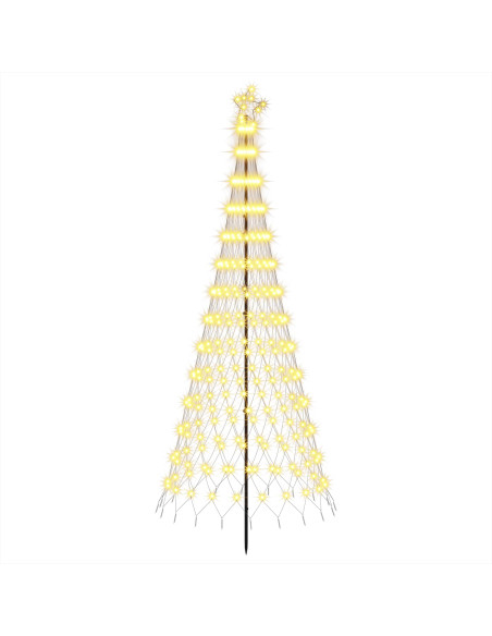 Albero di Natale LED 250 cm 290 LED Bianco caldo Ferro Nero