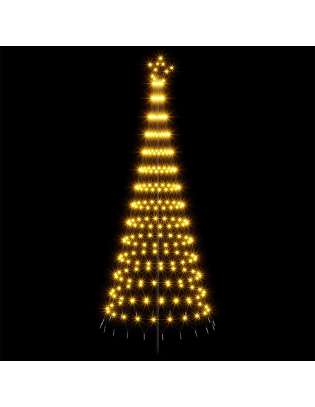 Albero di Natale LED 250 cm 290 LED Bianco caldo Ferro Nero