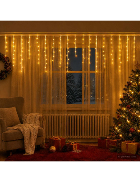 Tende di luci 798 LED Bianco caldo 2000 x 72 cm