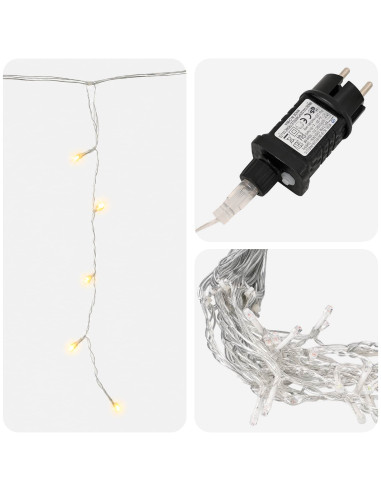Tende di luci 798 LED Bianco caldo 2000 x 72 cm