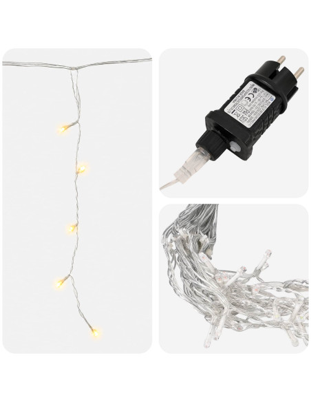 Tende di luci 798 LED Bianco caldo 2000 x 72 cm