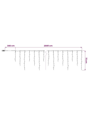 Tende di luci 798 LED Blu 2000 x 72 cm