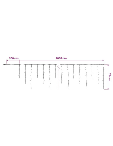 Tende di luci 798 LED Blu 2000 x 72 cm