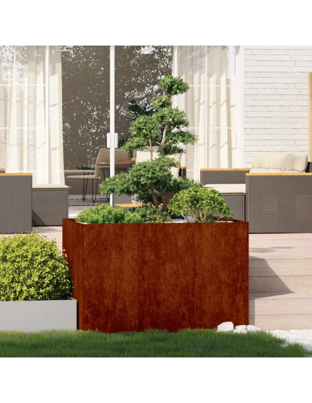 Fioriera Arrugginita 120x80x80 cm in Acciaio Corten